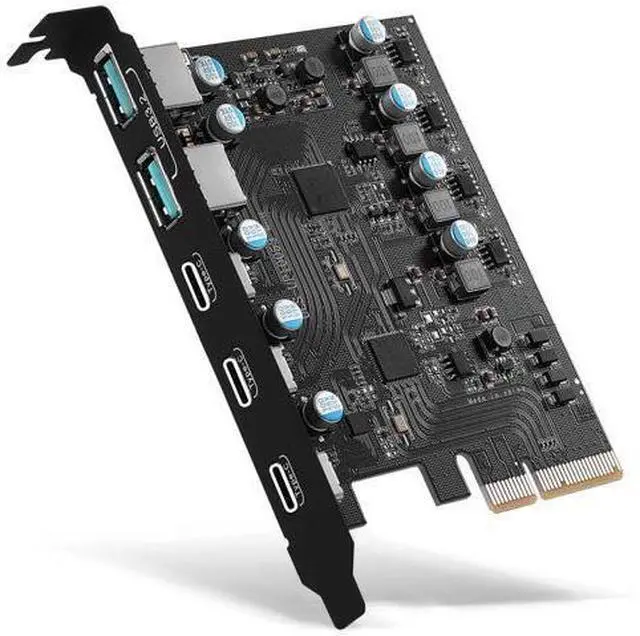 Main image of PCIe to USB 3.2/USB 3.1 Gen 2 Card 10Gbps 5-Port (3X USB C -2X Type A) PCI Express Expansion Card PC Internal Hub for Windows 10/8/7 Linux and MAC OS 10.8.2 Above