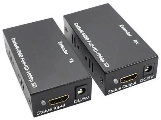 Main image of 60M HDMI-compatible Extender Cat5e Cat 6 Ethernet IP TCP signal HD to Lan Converter 1080p 4D Transmitter Receiver TX RXLength: 80 m(usb cable) Color: White (dual power)