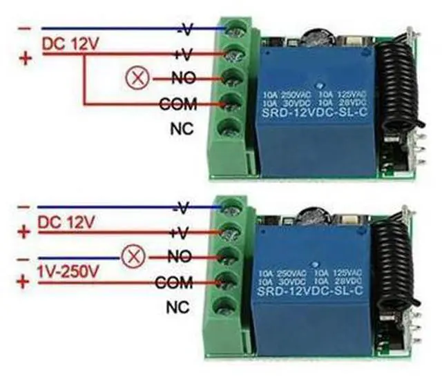 Alt view image 4 of 4 - 5X 433 Mhz RF Wireless Switch Receiver DC 12V Single Relay Receiver Module With 10 Remote Transmitter