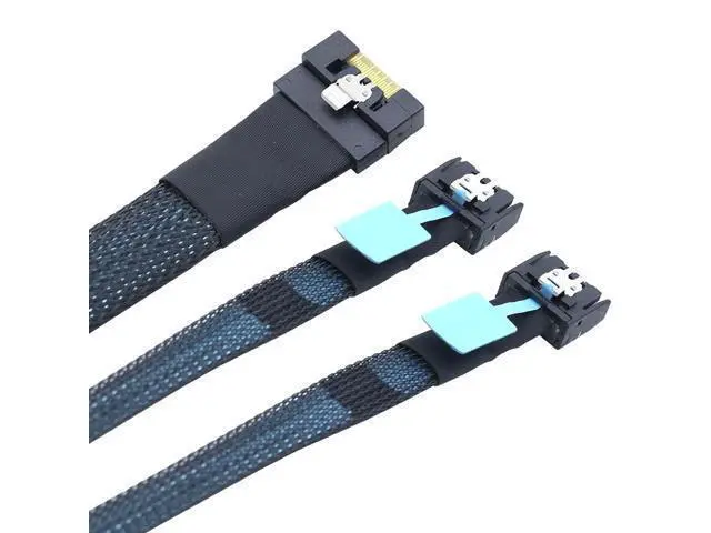 Alt view image 4 of 5 - AoQhir Slimline SAS SFF-8654 8I to Dual MCIO 4I Server Cable with Anti-Misplug Full Cover Design, 16G High-Speed Copper Wire Harness (0.8M/31.49in)