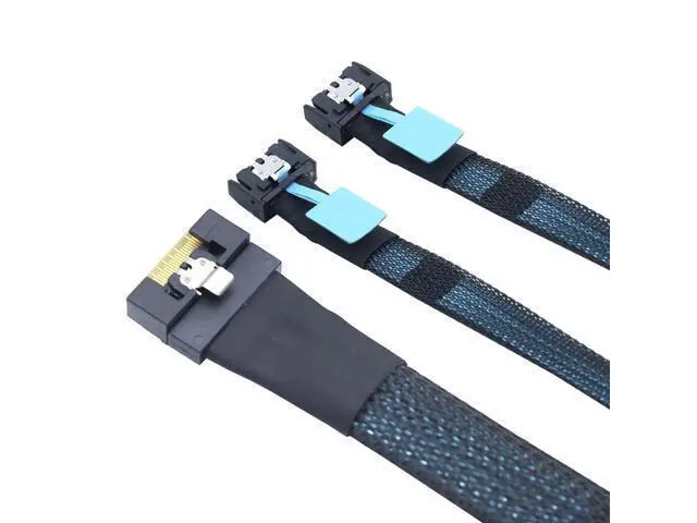 Alt view image 2 of 5 - AoQhir Slimline SAS SFF-8654 8I to Dual MCIO 4I Server Cable with Anti-Misplug Full Cover Design, 16G High-Speed Copper Wire Harness (0.8M/31.49in)