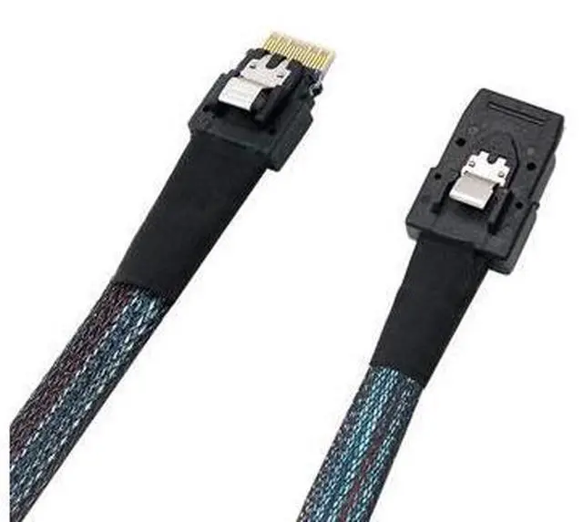 Alt view image 2 of 5 - Heretom 2PCS SFF-8654 to SFF-8087, Slim Line SAS 4.0 SFF-8654 4i 38 Pin Host to Mini SAS 4i SFF-8087 36 Pin Target Cable 1.6FT Black
