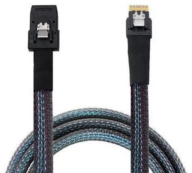 Main image of Heretom 2PCS SFF-8654 to SFF-8087, Slim Line SAS 4.0 SFF-8654 4i 38 Pin Host to Mini SAS 4i SFF-8087 36 Pin Target Cable 1.6FT Black
