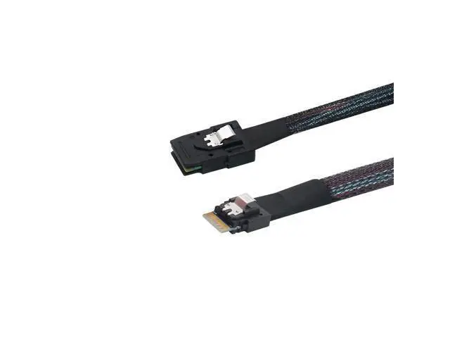 Alt view image 3 of 5 - Heretom 2PCS SFF-8654 to SFF-8087, Slim Line SAS 4.0 SFF-8654 4i 38 Pin Host to Mini SAS 4i SFF-8087 36 Pin Target Cable 1.6FT Black