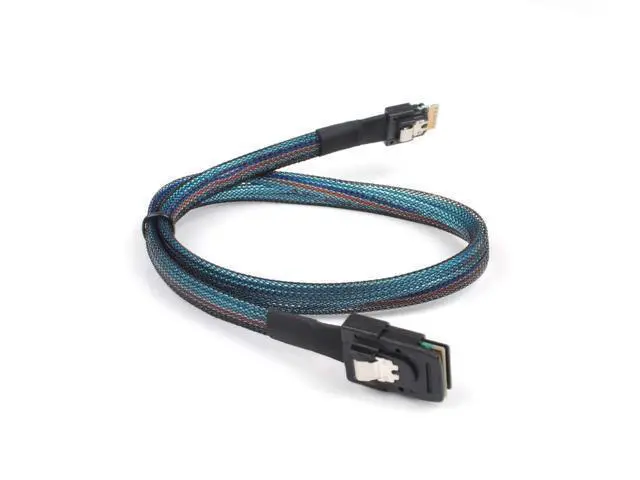 Alt view image 5 of 5 - Heretom 2PCS SFF-8654 to SFF-8087, Slim Line SAS 4.0 SFF-8654 4i 38 Pin Host to Mini SAS 4i SFF-8087 36 Pin Target Cable 1.6FT Black