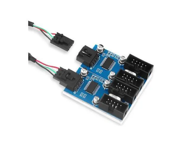 Alt view image 3 of 6 - Motherboard USB 2.0 9Pin Header 1 to 4 Extension Splitter Adapter Converter USB 2.0 Male to 4 9-Pin Internal Cable