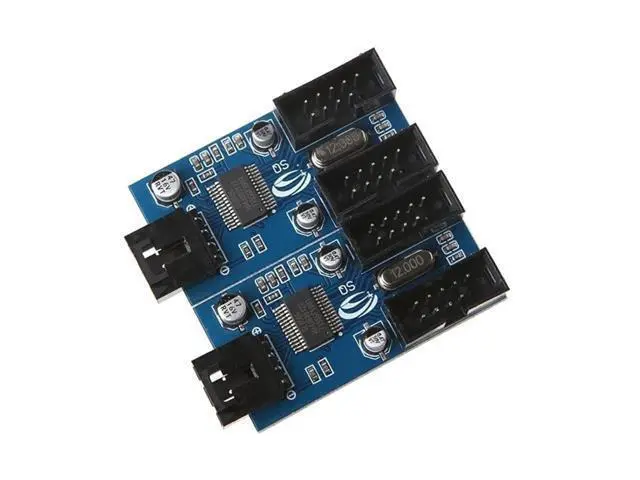 Alt view image 4 of 6 - Motherboard USB 2.0 9Pin Header 1 to 4 Extension Splitter Adapter Converter USB 2.0 Male to 4 9-Pin Internal Cable