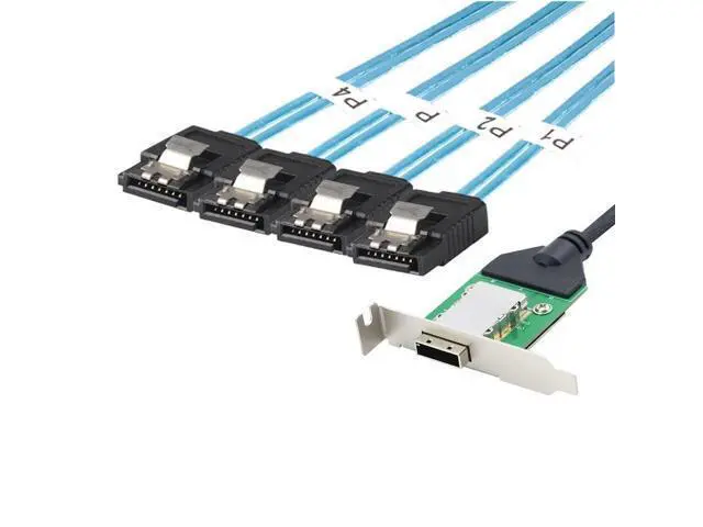 Alt view image 2 of 5 - AoQhir Mini SAS HD SFF-8088 26Pin Female to 4X SATA 7Pin 180 Cable, 0.5m/19.6in 12Gbps High-Speed Server Data Cable