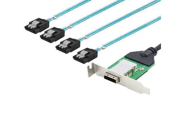 Alt view image 3 of 5 - AoQhir Mini SAS HD SFF-8088 26Pin Female to 4X SATA 7Pin 180 Cable, 0.5m/19.6in 12Gbps High-Speed Server Data Cable
