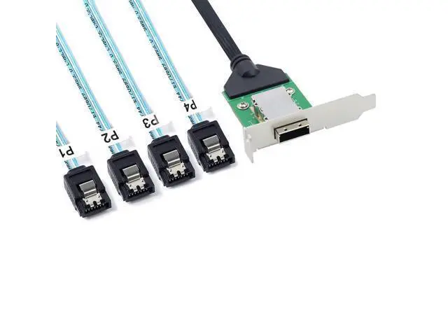 Alt view image 4 of 5 - AoQhir Mini SAS HD SFF-8088 26Pin Female to 4X SATA 7Pin 180 Cable, 0.5m/19.6in 12Gbps High-Speed Server Data Cable