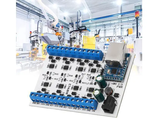 Alt view image 4 of 7 - RJ45 to 8 RS485 Hub Converter, PCB TVS Surges Protection Hub Board, Electronic Hub Module Accessories for Home Home Automation Identification System (Hub Module)