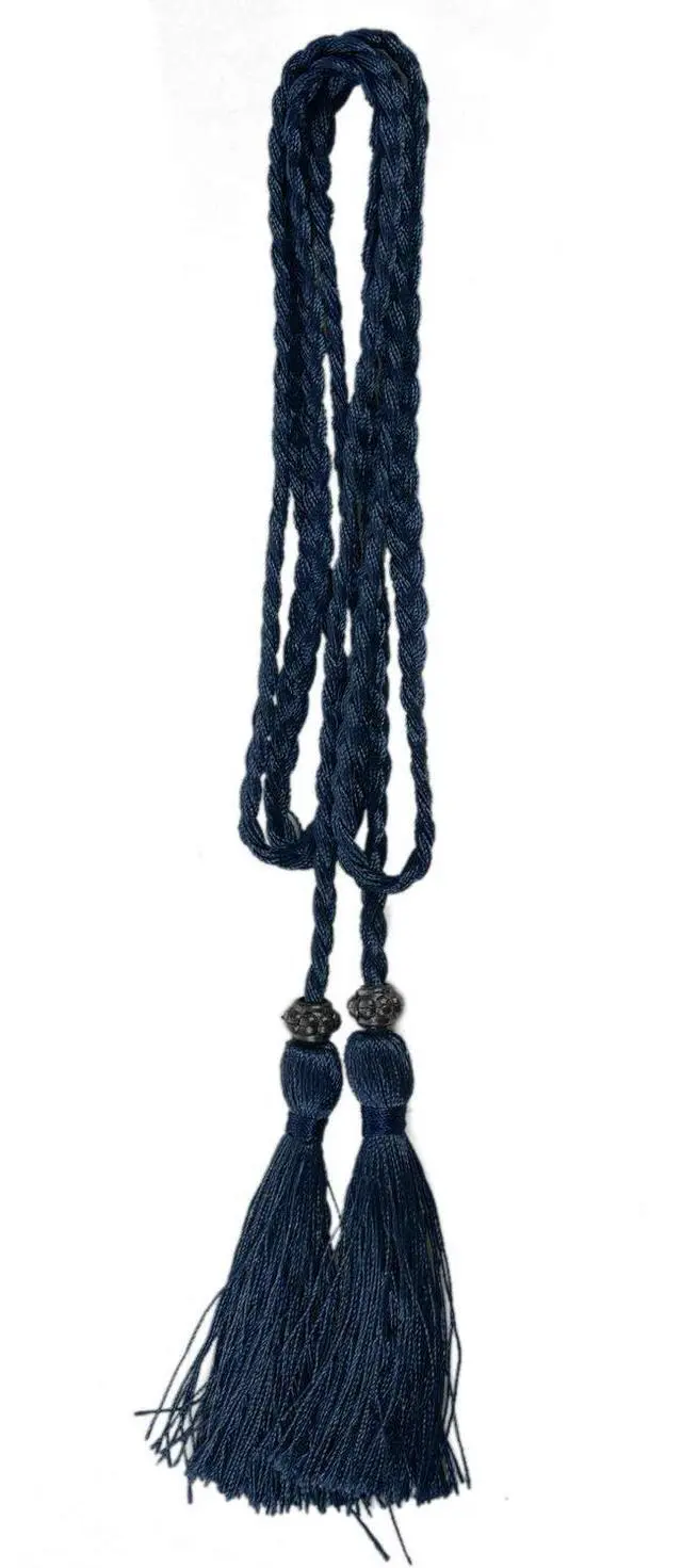 Main image of Woven tassel belt knot decorated waist chain waist rope Navy Blue