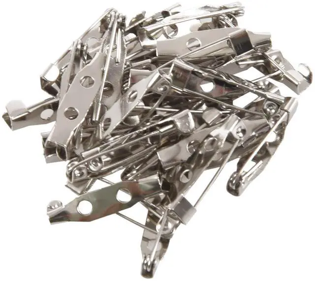Alt view image 6 of 7 - 30 Brooch Bar Backs Safety Pins Catch Findings Small 20mm