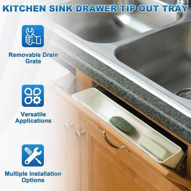 Alt view image 5 of 7 - Sturdy 11" Soft Close Tip-Out Tray for Sink, Tip-Out Trays(2set), Great for Maximizing Kitchen and Bathroom Storage