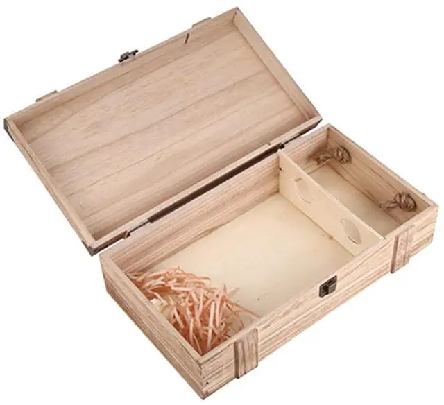 Alt view image 7 of 7 - Vintage Wood 2 Red Wine Bottle Box Carrier Crate Case Storage Carrying Display Holder Birthday Party