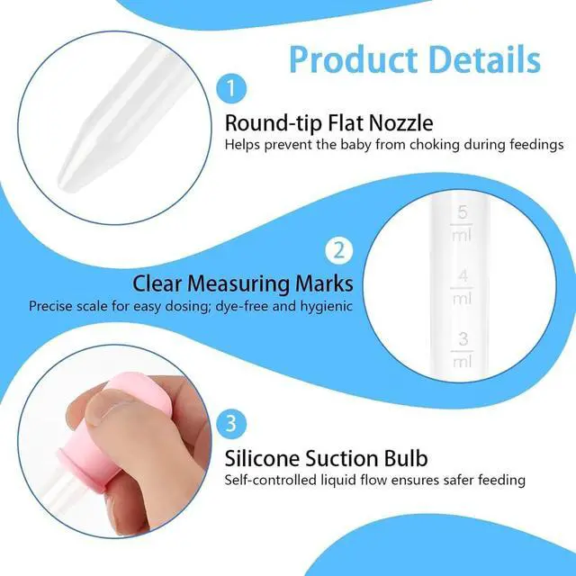 Alt view image 6 of 6 - Silicone 16 PCS Liquid Droppers, 5 Ml Clear Eye Drop Dispenser for Kids, Silicone& Plastic Pipette Set