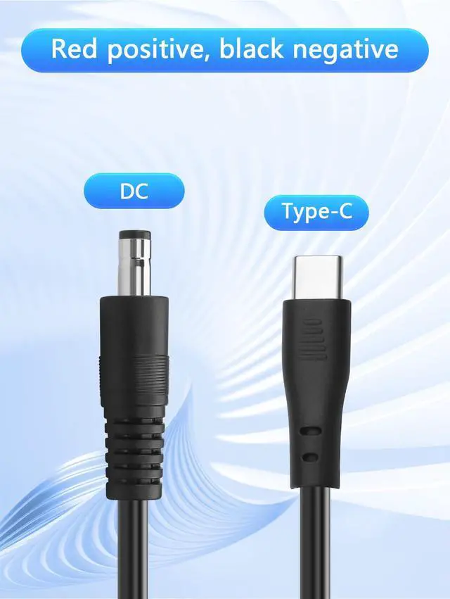 Alt view image 3 of 6 - Type-C Male to DC5521 Male/Female Cable, 2464/18AWG, 24V 5A, 0.3m DC Power Cord; High Current Compatible for CCTV, Router, LED Lights, Industrial Devices (Male-to-Female)