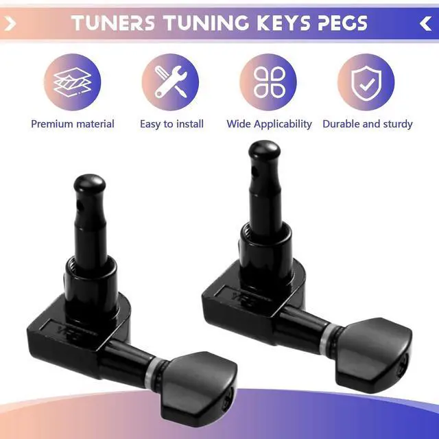 Alt view image 2 of 7 - 6 Inline Guitar 2 Pin Tuners Tuning Keys Pegs Dual Pin Tuning Machine Heads for ///Guitars
