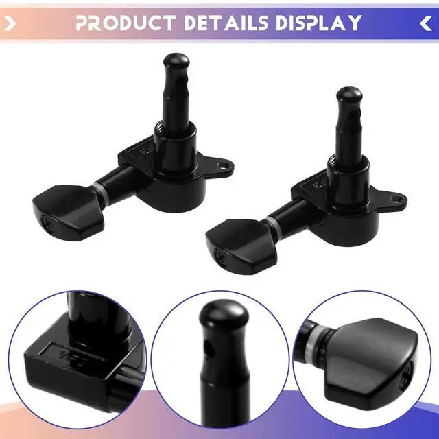 Alt view image 5 of 7 - 6 Inline Guitar 2 Pin Tuners Tuning Keys Pegs Dual Pin Tuning Machine Heads for ///Guitars