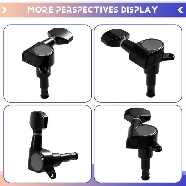 Alt view image 7 of 7 - 6 Inline Guitar 2 Pin Tuners Tuning Keys Pegs Dual Pin Tuning Machine Heads for ///Guitars