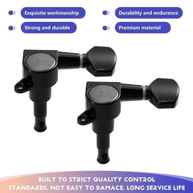 Alt view image 6 of 7 - 6 Inline Guitar 2 Pin Tuners Tuning Keys Pegs Dual Pin Tuning Machine Heads for ///Guitars