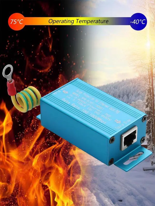 Alt view image 5 of 7 - 2-in-1 Lightning Arrester, Network Monitoring Camera, Power Surge Protector, Lightning Arrester (Blue)