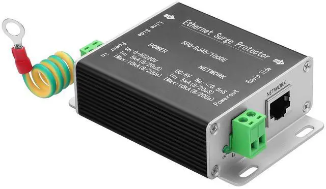 Main image of 2-in-1 Lightning Arrester, Network Monitoring Camera, Power Surge Protector, Lightning Arrester (Black)