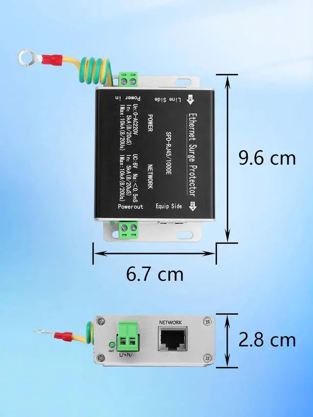 Alt view image 7 of 7 - 2-in-1 Lightning Arrester, Network Monitoring Camera, Power Surge Protector, Lightning Arrester (Black)