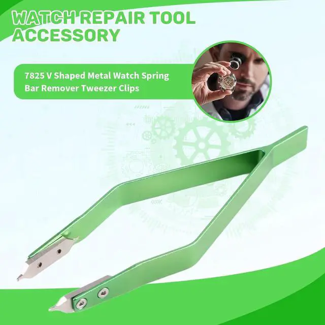 Alt view image 2 of 7 - 7825 V Shaped Metal Watch Spring Bar Remover Tweezer 7825 V Type Watch Spring Bar Tweezers Watch Repair Tool Accessory