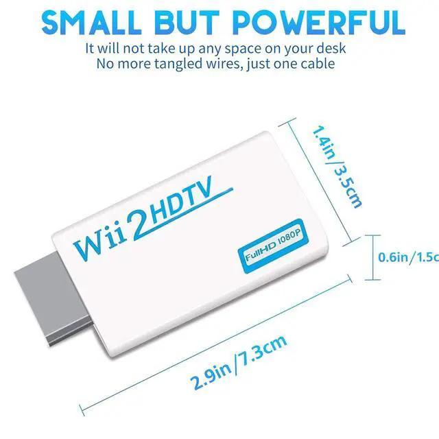 Alt view image 5 of 7 - Wii to HDTV Converter, Wii to HDTV Adapter with 1080P/720P HD Output Video & 3.5mm Jack Audio Converter Adapter, Supports All Wii Display Modes (Withe), WII2HD