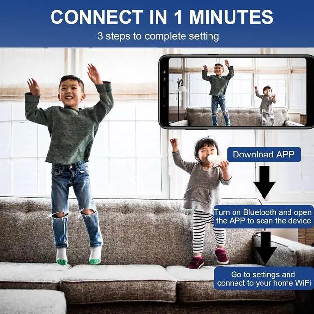 Alt view image 3 of 6 - Mini Security Camera, 1080P HD WiFi Home Indoor Outdoor Camera for Baby/Pet/Nanny, IP Camera Remote Viewing for Security with iOS,Android Phone APP(Video Only)