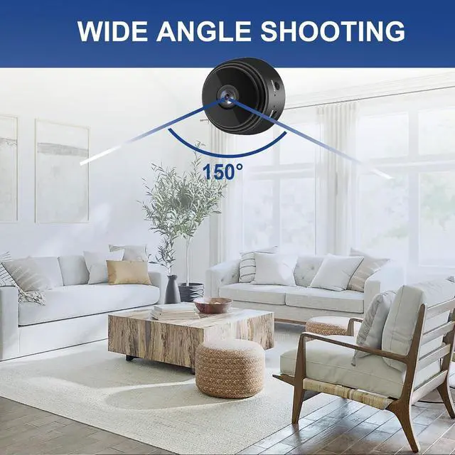 Alt view image 4 of 6 - Mini Security Camera, 1080P HD WiFi Home Indoor Outdoor Camera for Baby/Pet/Nanny, IP Camera Remote Viewing for Security with iOS,Android Phone APP(Video Only)