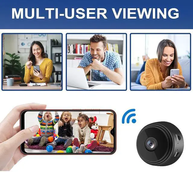 Alt view image 6 of 6 - Mini Security Camera, 1080P HD WiFi Home Indoor Outdoor Camera for Baby/Pet/Nanny, IP Camera Remote Viewing for Security with iOS,Android Phone APP(Video Only)