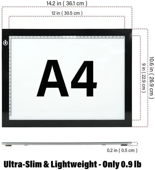 Alt view image 2 of 7 - A4 LED Copy Board Tracing Light Box, Adjustable Brightness Artcraft LED Trace Light Pad, USB Power Light Table for Artists, Tattoo Drawing, Animation, Sketching, Stenciling & Diamond Art Painting