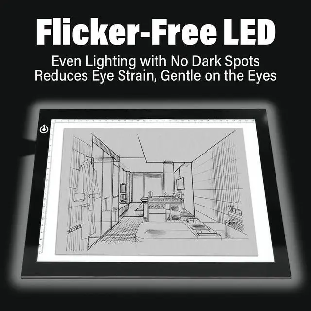 Alt view image 4 of 7 - A4 LED Copy Board Tracing Light Box, Adjustable Brightness Artcraft LED Trace Light Pad, USB Power Light Table for Artists, Tattoo Drawing, Animation, Sketching, Stenciling & Diamond Art Painting