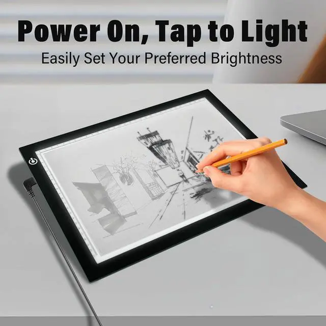 Alt view image 7 of 7 - A4 LED Copy Board Tracing Light Box, Adjustable Brightness Artcraft LED Trace Light Pad, USB Power Light Table for Artists, Tattoo Drawing, Animation, Sketching, Stenciling & Diamond Art Painting