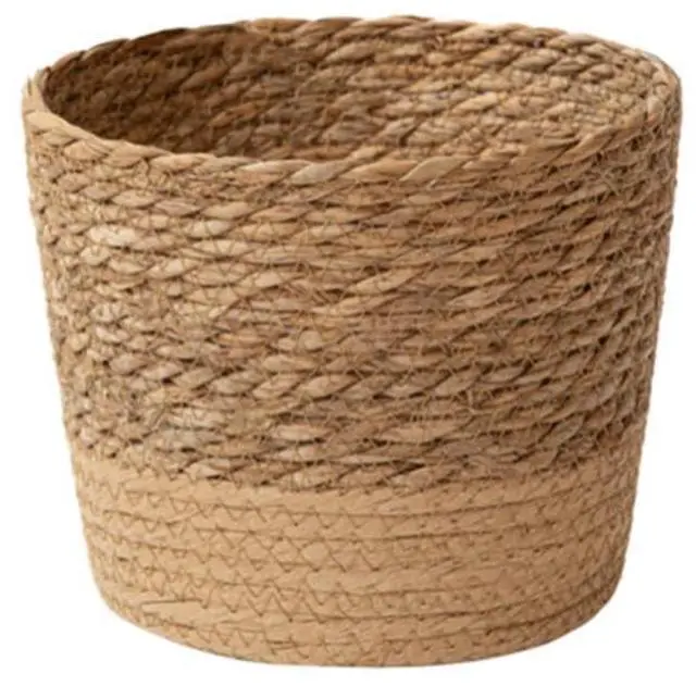 Main image of Straw Weaving Flower Plant Pot Wicker Basket Rattan Flowerpot Storage Basket Handmade Woven Planter Basket Easy to Use S