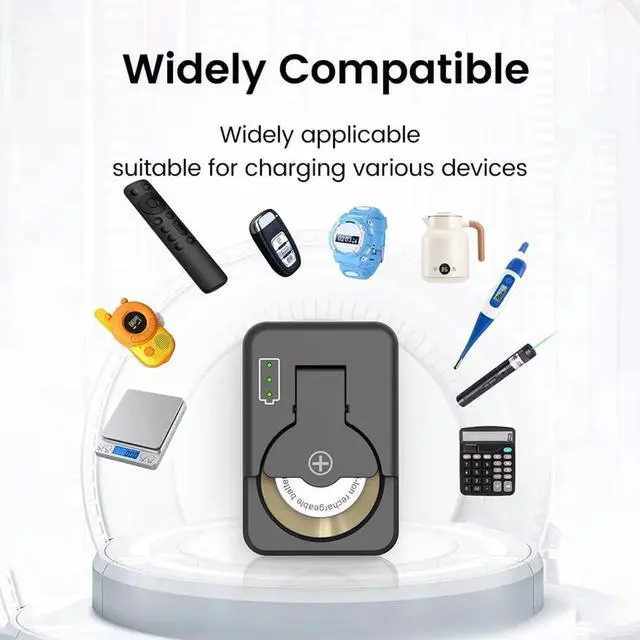 Alt view image 3 of 7 - USB C Coin Cells Button Battery Charger for LIR1025/1220/1254/1620/1632/2016/2025/2032/2430/2450 Button Battery Charger B