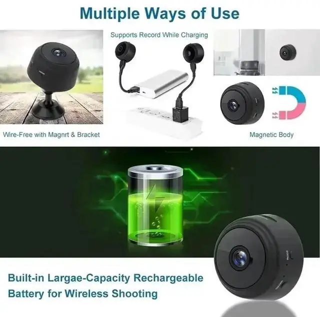 Alt view image 5 of 7 - A9 Mini Wireless Surveillance Camera 1080p WiFi Security Monitoring Remote Monitor, Camera, Smart Home