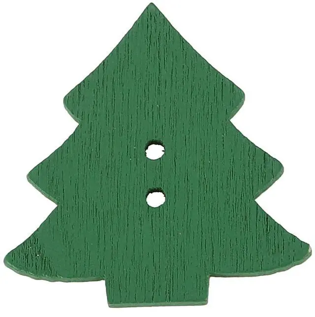 Alt view image 3 of 7 - 25pcs Christmas Tree Shape Decor Embellishment Wooden Buttons with Two Holes for Sewing Scrapbook Crafting