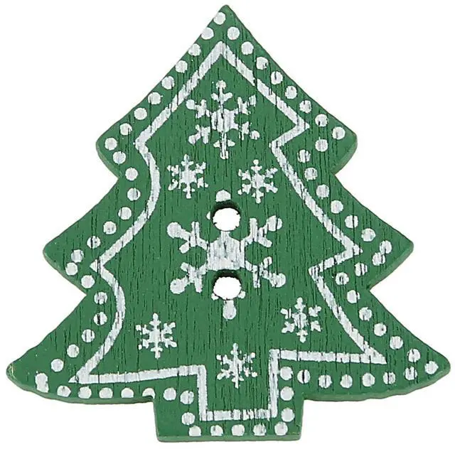 Alt view image 4 of 7 - 25pcs Christmas Tree Shape Decor Embellishment Wooden Buttons with Two Holes for Sewing Scrapbook Crafting
