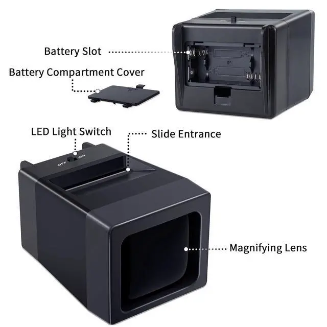 Alt view image 6 of 7 - 35mm Slide Viewer, 2X Magnification Slide Viewer for Viewing 35mm Slides, Slide Projector for Old Slides (2AAA Batteries Included)
