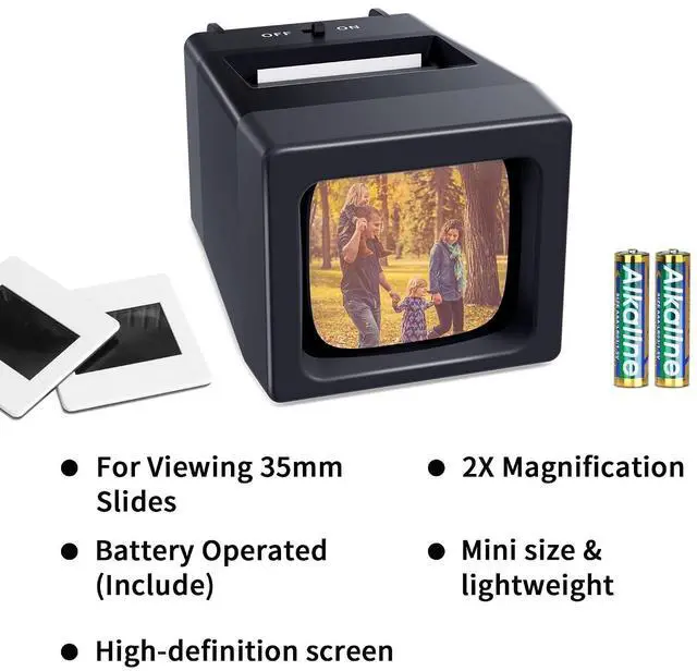 Alt view image 7 of 7 - 35mm Slide Viewer, 2X Magnification Slide Viewer for Viewing 35mm Slides, Slide Projector for Old Slides (2AAA Batteries Included)
