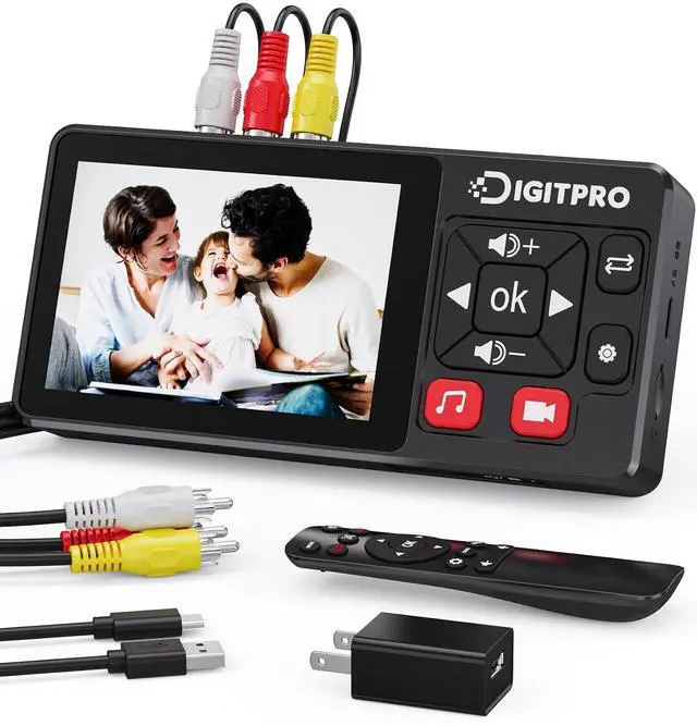 Main image of VHS to Digital Converter 2.0, HD Video to Digital Converter Recorder with Remote, Convert Record Analog Video Audio from VHS/VCR, DVR/DVD/Hi8/Mini DV/Camcorder/Gaming ConsolesTapes Players Needed)