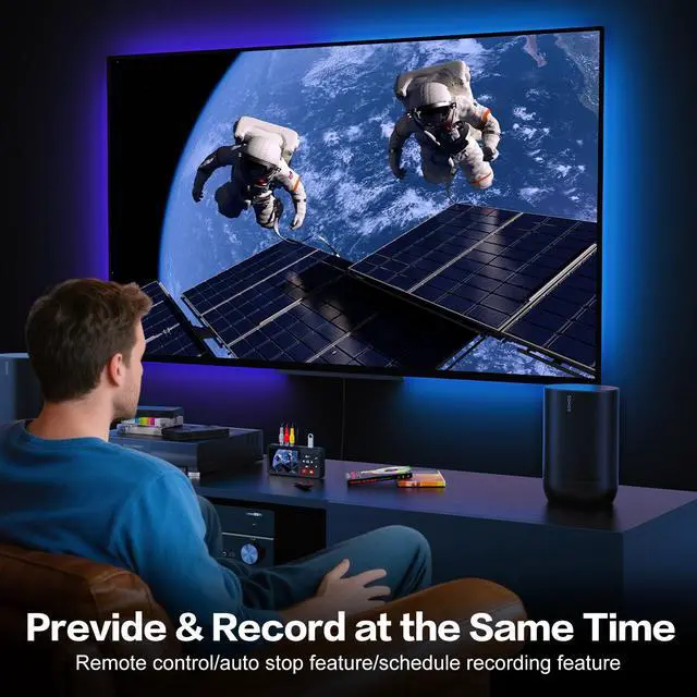 Alt view image 6 of 7 - VHS to Digital Converter 2.0, HD Video to Digital Converter Recorder with Remote, Convert Record Analog Video Audio from VHS/VCR, DVR/DVD/Hi8/Mini DV/Camcorder/Gaming ConsolesTapes Players Needed)