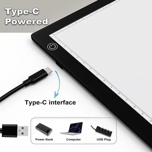 Alt view image 6 of 7 - Slide & Negative Viewer Light Box with 4 Magnets, A4 Ultra-Thin LED Light Pad for Smartphone Scanning, 3 Level Dimmable Backlight to Digitize Old Slide, Film Negative & Photos, USB Powered