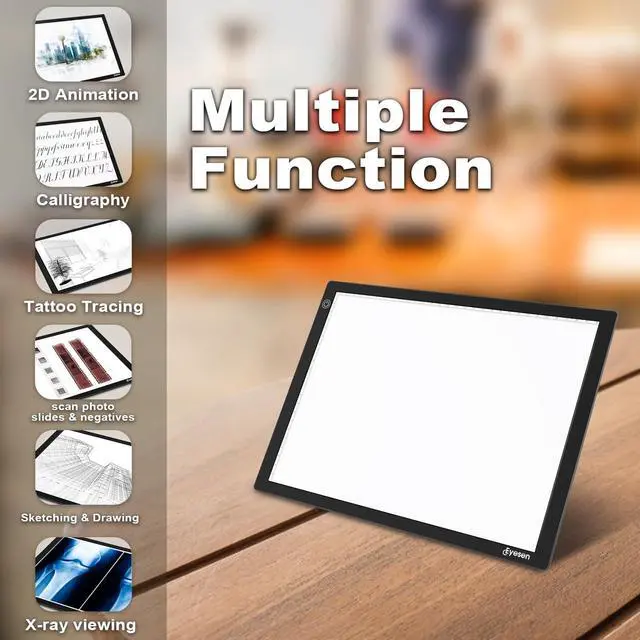 Alt view image 7 of 7 - Slide & Negative Viewer Light Box with 4 Magnets, A4 Ultra-Thin LED Light Pad for Smartphone Scanning, 3 Level Dimmable Backlight to Digitize Old Slide, Film Negative & Photos, USB Powered
