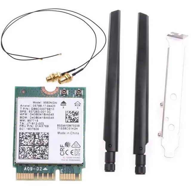 Main image of 9560NGW Dual Band 2.4G/5Ghz Wireless Desktop Kit 802.11AC M.2 CNVI WiFi Card Antenna Set BT-Compatible 5.0