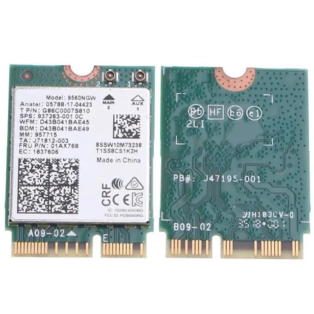 Alt view image 6 of 6 - 9560NGW Dual Band 2.4G/5Ghz Wireless Desktop Kit 802.11AC M.2 CNVI WiFi Card Antenna Set BT-Compatible 5.0