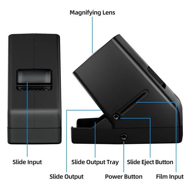 Alt view image 6 of 7 - 35mm Slide Viewer and Film Viewer - 3X Magnification Slide Viewer with Optical Glass, LED Illuminated Slide Viewer for 2x2 Slides & Negative Viewer, USB/Battery Powered